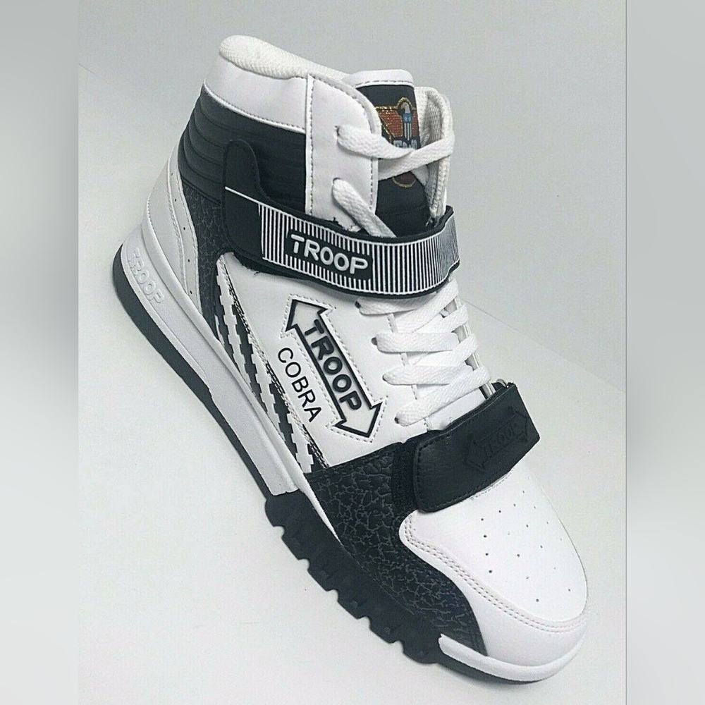 Men's Troop Cobra White | Black High-Top Sneakers NWT
